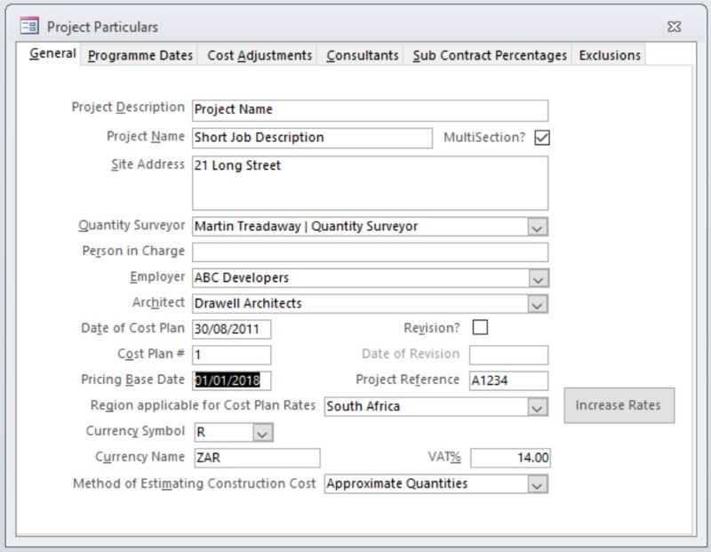 Qs Plus Sample Project Qsplus International | Elemental Cost Plans